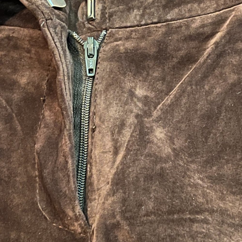 ❣️LIKE NEW❣️Washable Brown Suede Pants by MODA International 100% Genuine. - Picture 9 of 12